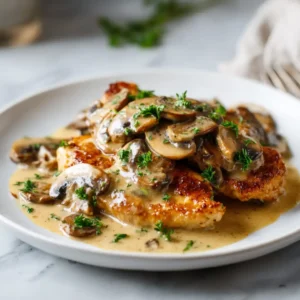 Chicken Marsala Without Wine 2 Served chicken marsala without wine with creamy sauce
