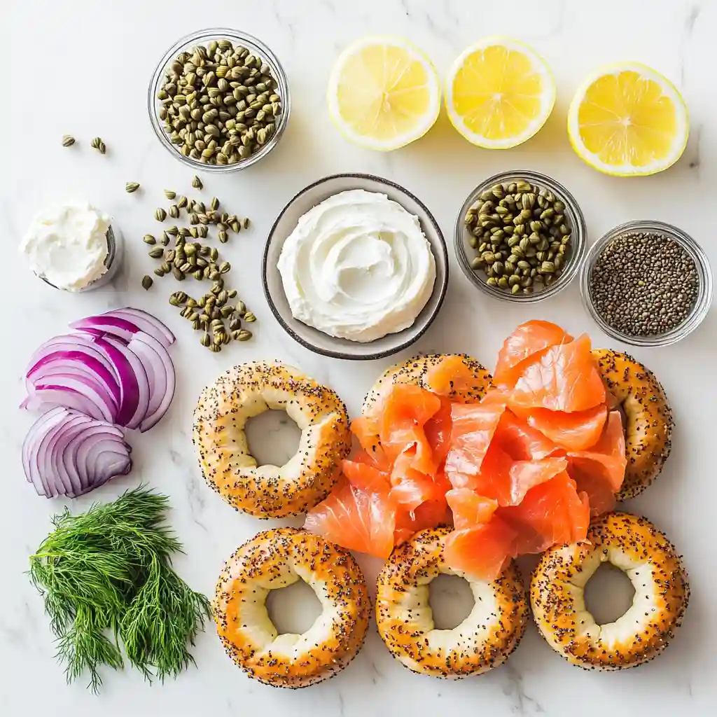 Whole Grain Bagels with Lox and Cream Cheese 3 Ingredients for whole grain bagels with lox and cream cheese