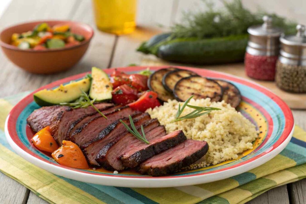 Is Smoked Meat Really That Bad? How to Enjoy It Safely and Responsibly 3 A balanced meal featuring smoked meat, vegetables, and whole grains.