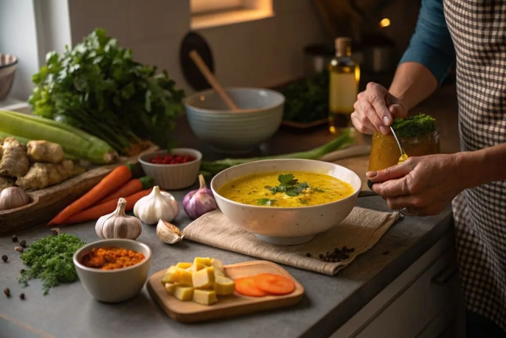 A Healing Diet Plan to Fight Autoimmune Symptoms Naturally 3 Cooking Turmeric Chicken Soup