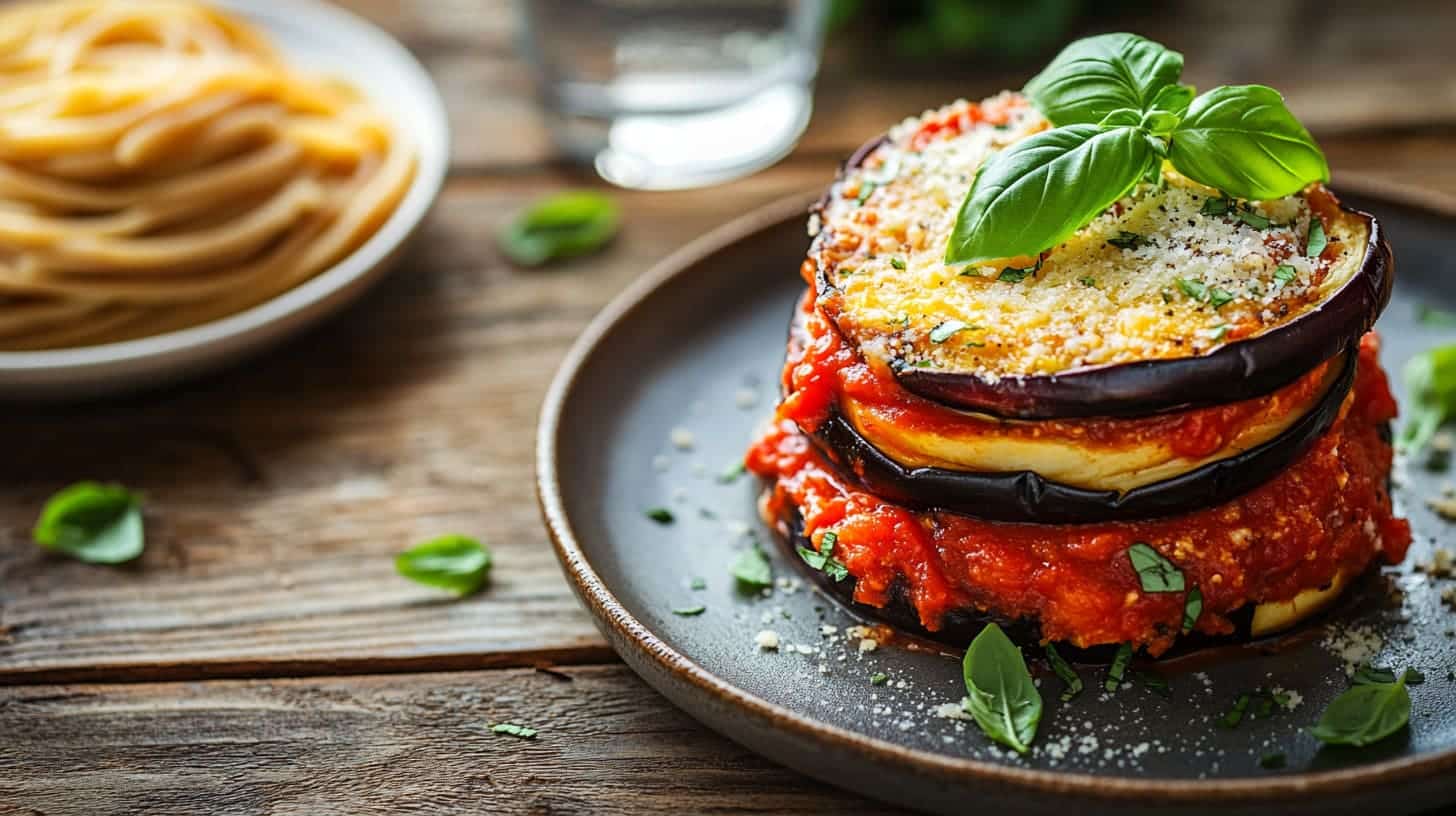 The Ultimate Guide to Vegan Eggplant Parmesan: A Delicious & Dairy-Free Twist 2 Crispy Vegan Eggplant Parmesan With Marinara Sauce