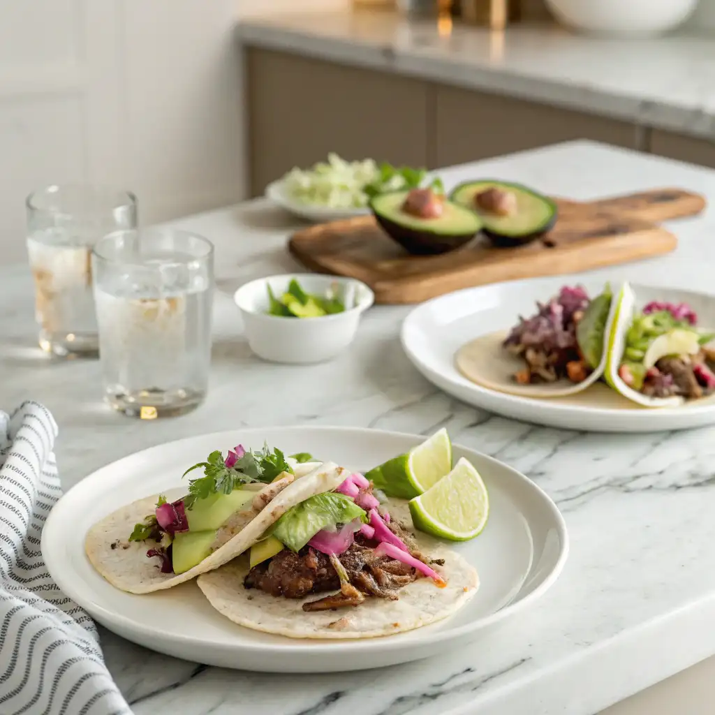 Garlic Butter Honey BBQ Beef Tacos: Sweet & Smoky Family Favorite 5 Plated Garlic Butter Honey BBQ Beef Tacos