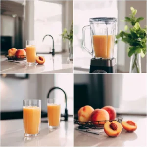 Frozen Peach Lemonade Slush – Easy, Refreshing Summer Treat 2 Frozen peach lemonade slush recipe step-by-step collage